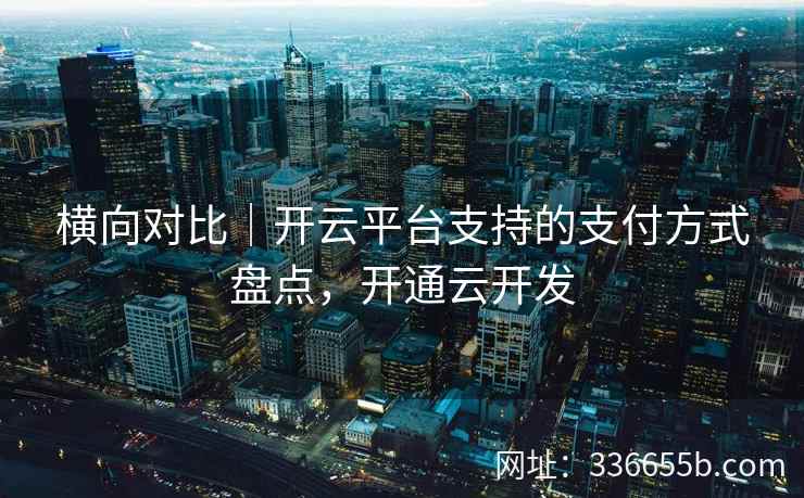 横向对比｜开云平台支持的支付方式盘点，开通云开发